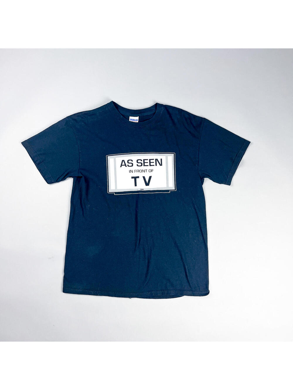 Vintage Graphic T-Shirt | Black Funny Saying 'As Seen In Front of TV' T-Shirt